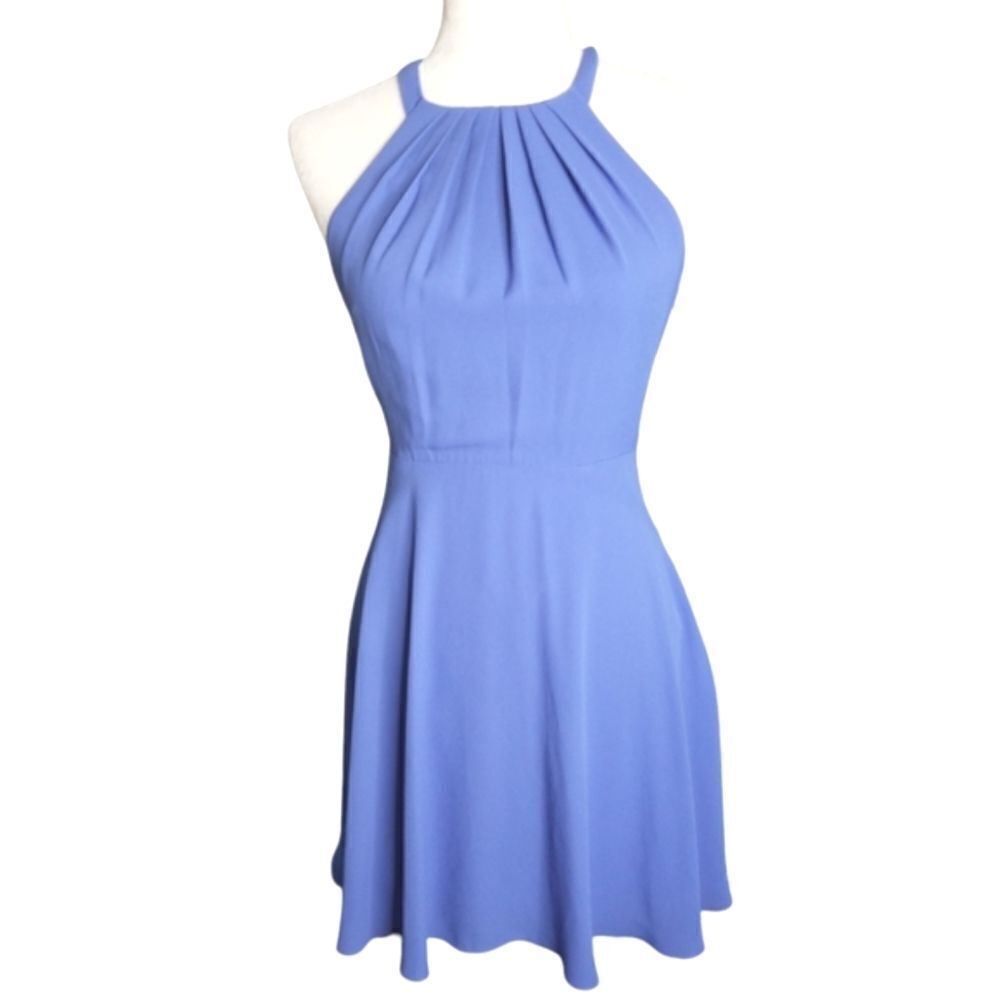 Express Periwinkle Fit And Flare Halter Dress Size 2 - Picture 8 of 8